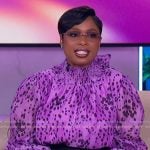 Jennifer's purple spotted tie neck blouse on The Jennifer Hudson Show Jennifer's purple spotted tie neck blouse on The Jennifer Hudson Show