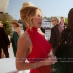 Jennifer’s red turtleneck dress on The Real Housewives of Orange County Jennifer’s red turtleneck dress on The Real Housewives of Orange County