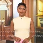 Jericka Duncan's ivory knit midi dress on CBS Mornings Jericka Duncan's ivory knit midi dress on CBS Mornings