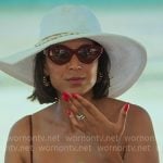 Jessel’s burgundy bikini top and sunglasses on The Real Housewives of New York City Jessel’s burgundy bikini top and sunglasses on The Real Housewives of New York City