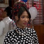 Jessica’s polka dot dress and heart bow on Beyond the Gates