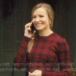Joanne's red plaid sweater and black skirt on Nobody Wants This