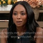 Jordan’s denim top with gold buttons on General Hospital