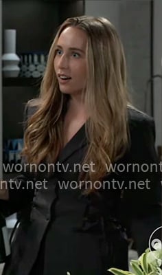Josslyn’s blazer with lace-up sides on General Hospital Josslyn’s blazer with lace-up sides on General Hospital