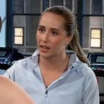 Josslyn’s light blue zip jacket on General Hospital Josslyn’s light blue zip jacket on General Hospital