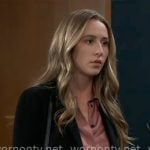 Josslyn’s pink button down blouse on General Hospital Josslyn’s pink button down blouse on General Hospital
