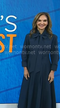 Joy's navy tie neck midi dress on Today