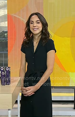 Julie Ricevuto’s black short sleeve shirtdress on Today Julie Ricevuto’s black short sleeve shirtdress on Today