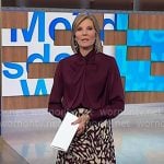 Kate’s burgundy blouse and abstract print skirt on NBC News Daily Kate’s burgundy blouse and abstract print skirt on NBC News Daily