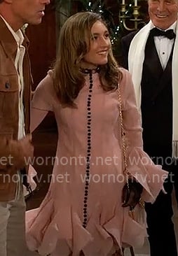 Katie’s pink dress at Sally and Billy’s wedding on The Young and the Restless