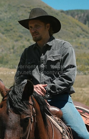 Kayce's black western denim shirt on Marshals