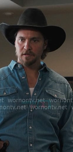 Kayce’s blue western denim shirt on Marshals