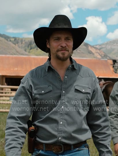 Kayce’s grey western shirt on Marshals Kayce’s grey western shirt on Marshals