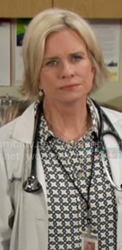 Kayla’s geometric print shirtdress on Days of our Lives