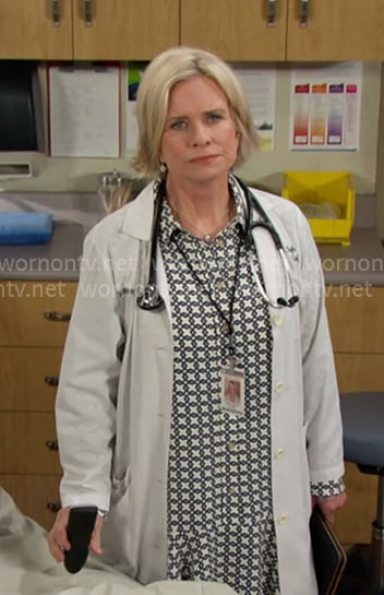 Kayla's geometric print shirtdress on Days of our Lives