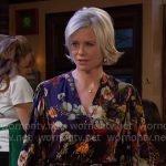 Kayla’s navy floral v-neck dress on Days of our Lives Kayla’s navy floral v-neck dress on Days of our Lives