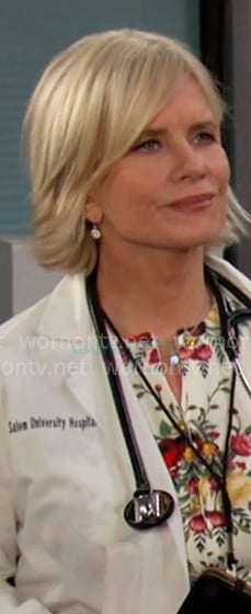 Kayla’s white floral cardigan on Days of our Lives Kayla’s white floral cardigan on Days of our Lives