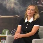 Kelly O’Grady’s black and white shirtdress on CBS Mornings