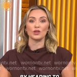 Kelly O’Grady’s brown draped top on CBS Mornings
