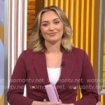 Kelly O’Grady’s burgundy suit on CBS Mornings