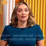 Kelly O’Grady’s teal short sleeve dress on CBS Mornings Kelly O’Grady’s teal short sleeve dress on CBS Mornings