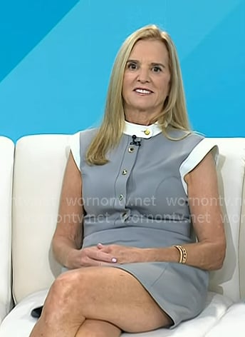 Kerry Kennedy's grey contrast trim mini dress on Today