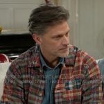 Kial’s patchwork plaid shirt jacket on Beyond the Gates Kial’s patchwork plaid shirt jacket on Beyond the Gates