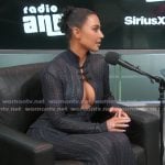 Kim’s black lace top and skirt set on The Kardashians