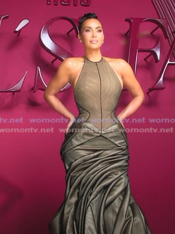Kim's satin gown on The Kardashians