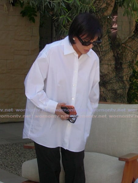 Kris's black cats eye sunglasses on The Kardashians