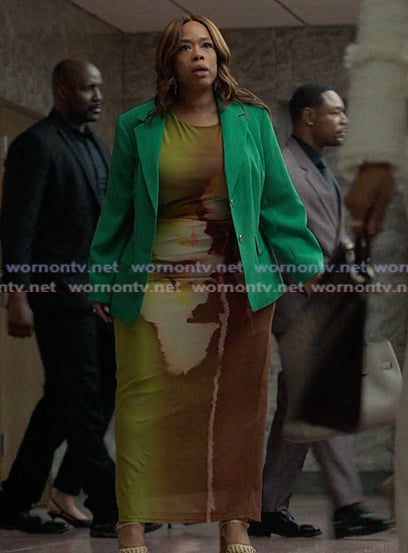Krystal's floral mesh dress on Reasonable Doubt