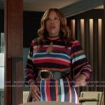 Krystal’s striped keyhole dress on Reasonable Doubt