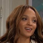 Lani’s white floral long sleeve lace top on Days of our Lives Lani’s white floral long sleeve lace top on Days of our Lives