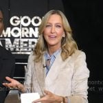 Lara’s beige corduroy blazer and pants on Good Morning America