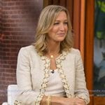 Lara’s gold ring embellished jacket on Good Morning America Lara’s gold ring embellished jacket on Good Morning America
