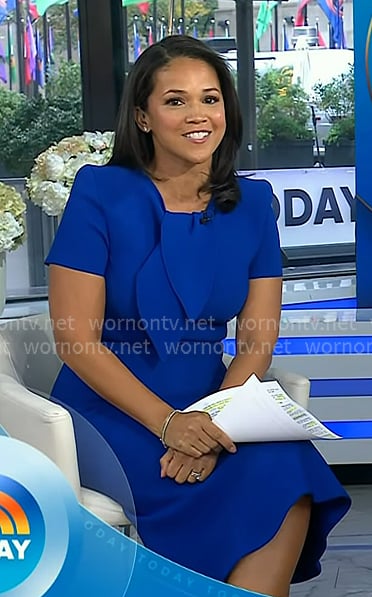 Laura’s blue tie neck midi dress on Today Laura’s blue tie neck midi dress on Today