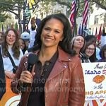 Laura’s brown leather moto jacket on Today