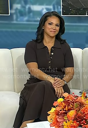 Laura’s brown ribbed polo dress on Today