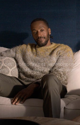Lewis' gradient knit sweater on Reasonable Doubt