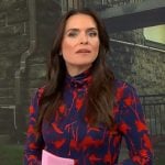 Lilia Luciano’s blue and red printed maxi dress on CBS Mornings Lilia Luciano’s blue and red printed maxi dress on CBS Mornings