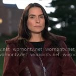 Lilia Luciano's burgundy leather and fur jacket on CBS Mornings