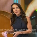 Lilia Luciano’s navy sleeveless trench dress on CBS Mornings Lilia Luciano’s navy sleeveless trench dress on CBS Mornings