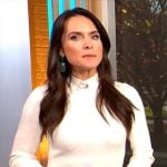 Lilia Luciano’s white knit dress on CBS Mornings Lilia Luciano’s white knit dress on CBS Mornings