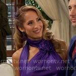 Lily’s purple dress at Sally and Billy’s wedding on The Young and the Restless