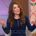Lisa Vanderpump’s navy dress with bows on CBS Mornings Lisa Vanderpump’s navy dress with bows on CBS Mornings