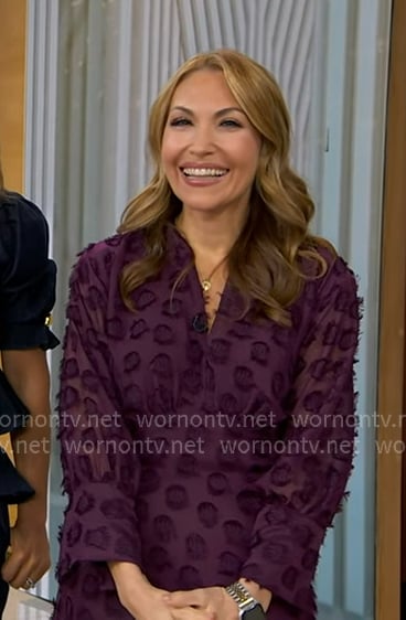 Lori's purple dotted mesh dress on Good Morning America