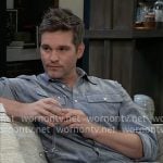 Lucas's blue shirt with pockets on General Hospital Lucas's blue shirt with pockets on General Hospital