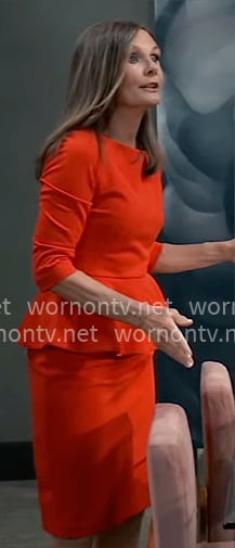 Lucy's red peplum dress on General Hospital
