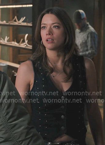 Maddie's denim studded vest on Marshals