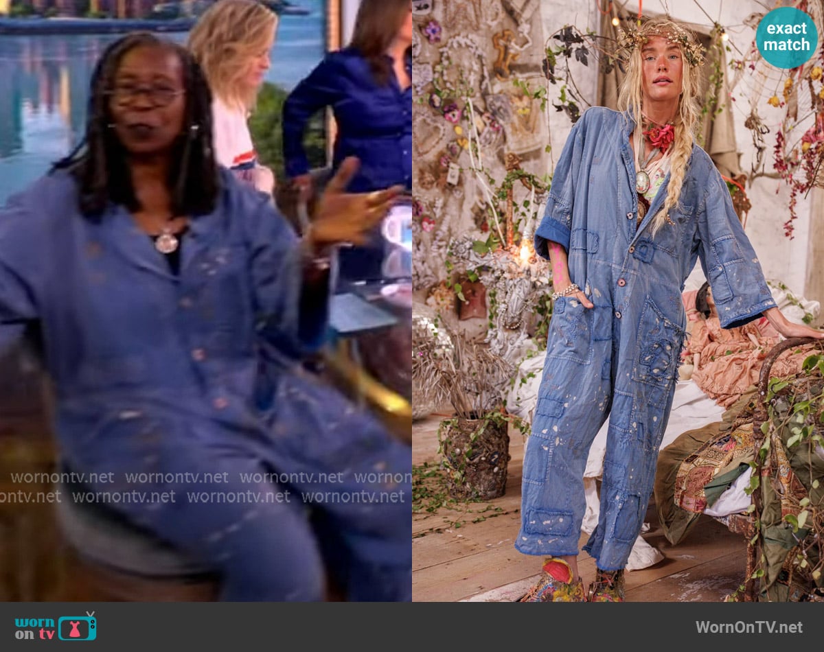 WornOnTV: Whoopi’s distressed denim overalls on The View | Whoopi ...